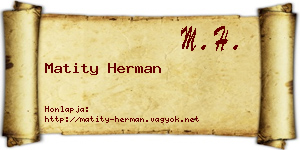 Matity Herman névjegykártya